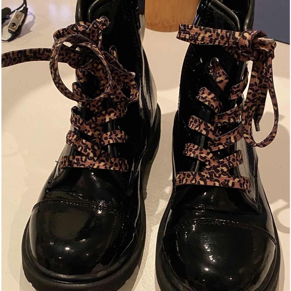 Girls black pleather boots from target. Size 2. Worn a few times good condition